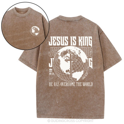 Jesus Is King Christian Washed T-Shirt