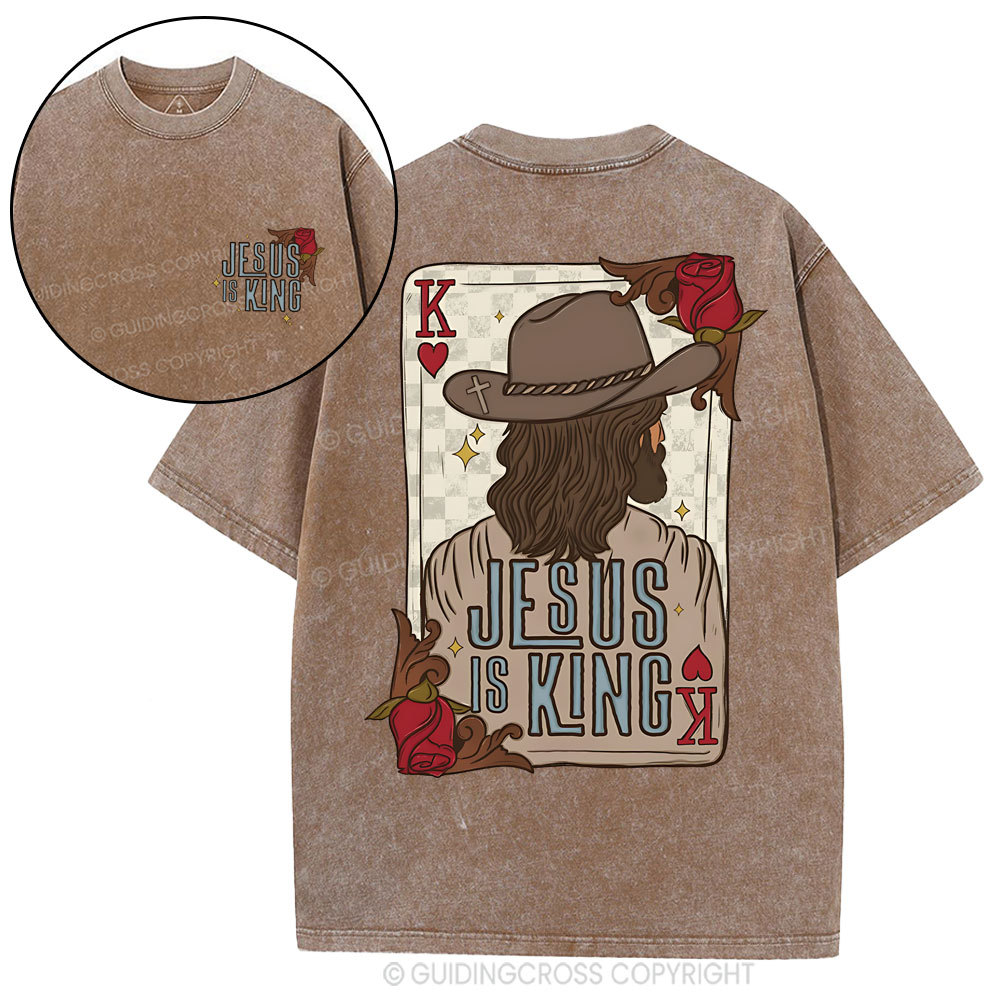 Jesus Is King Christian Washed T-Shirt