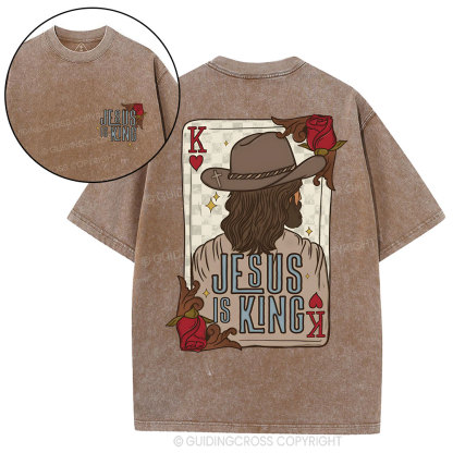 Jesus Is King Christian Washed T-Shirt