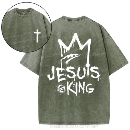 Jesus Is King Christian Washed T-Shirt