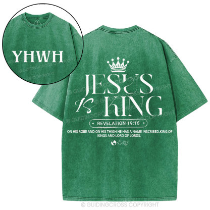 Jesus Is King Christian Washed T-Shirt