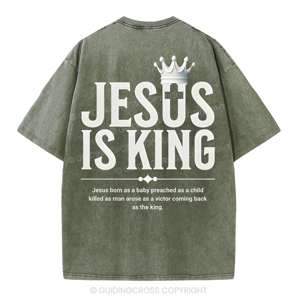 Jesus Is King Christian Washed T-Shirt