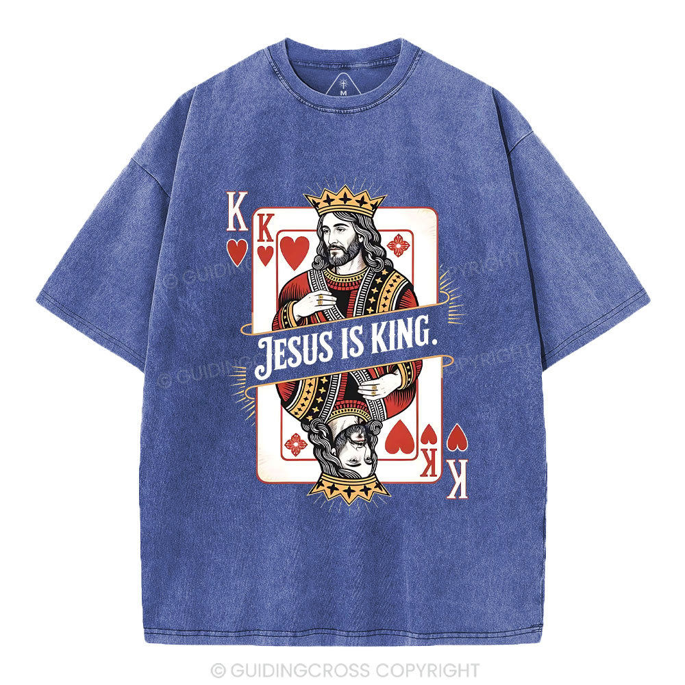 Jesus Is King Christian Washed T-Shirt
