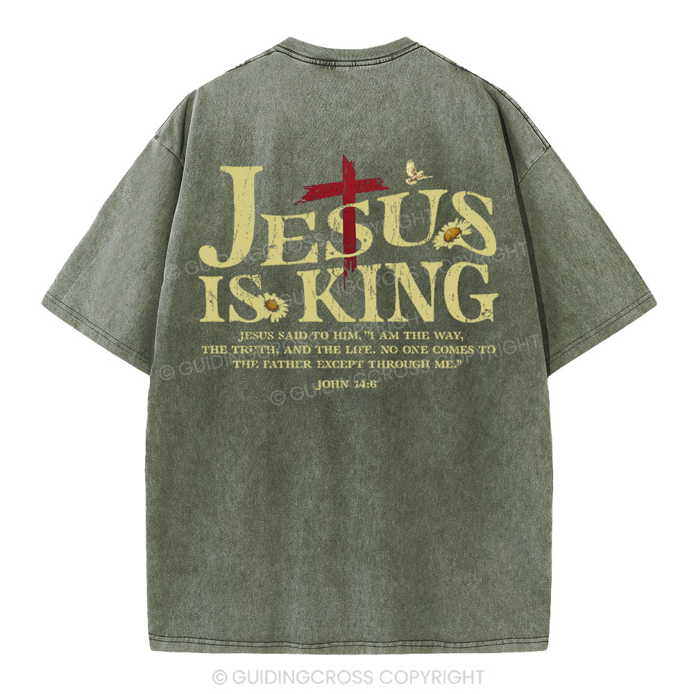 Jesus Is King Christian Washed T-Shirt