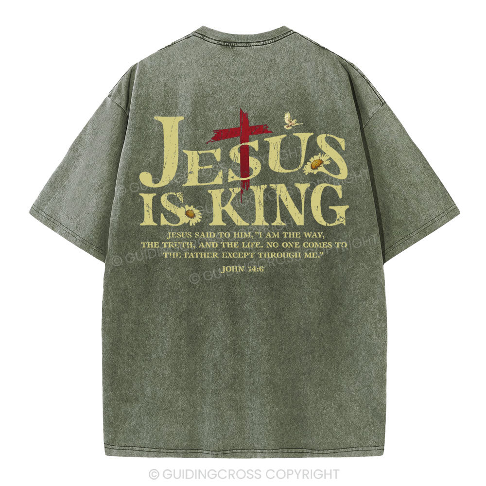 Jesus Is King Christian Washed T-Shirt