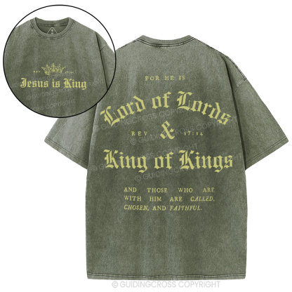 Jesus Is King Christian Washed T-Shirt