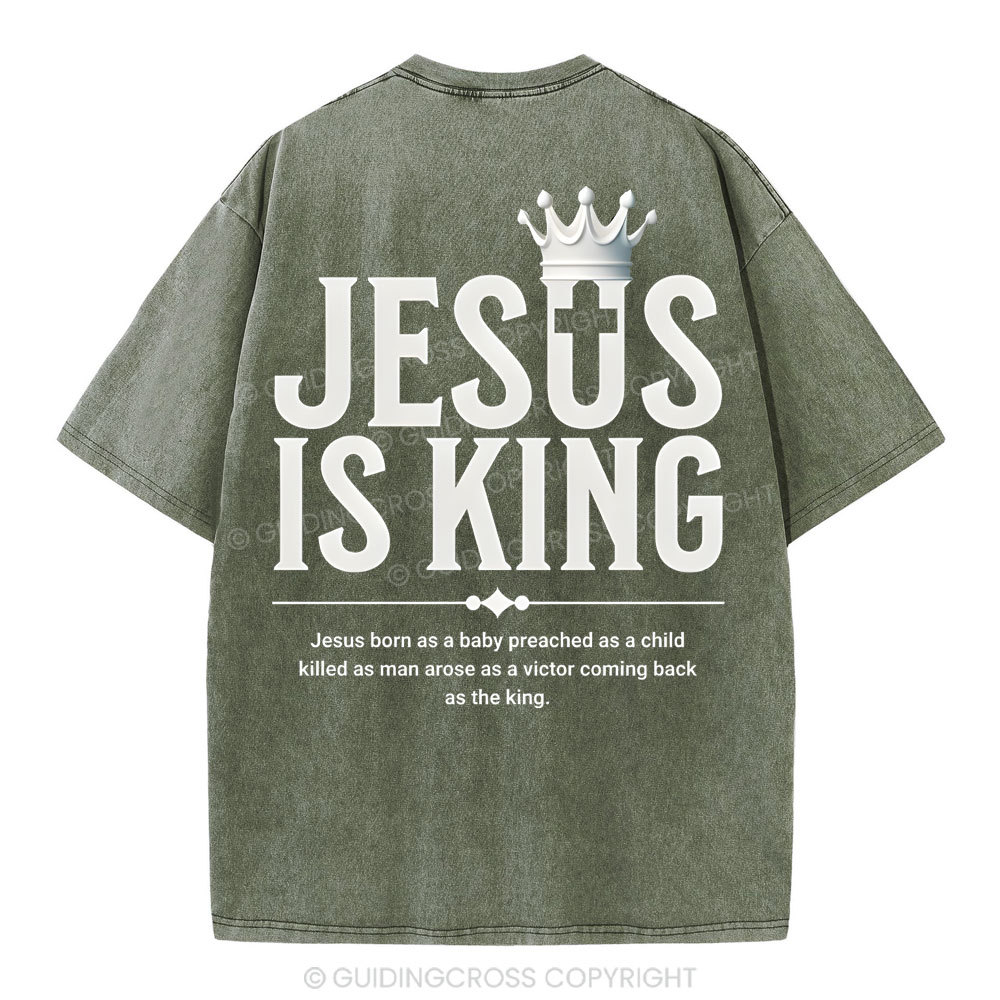 Jesus Is King Christian Washed T-Shirt