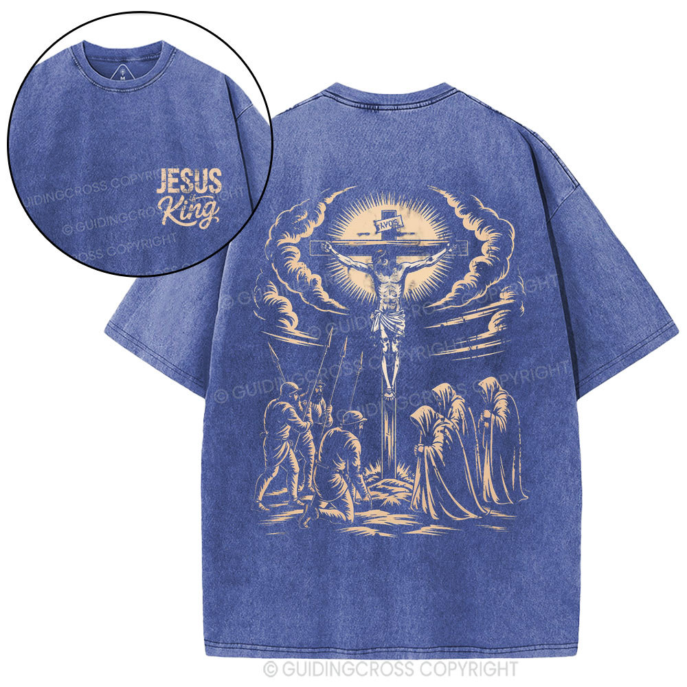 Jesus Is King Christian Washed T-Shirt