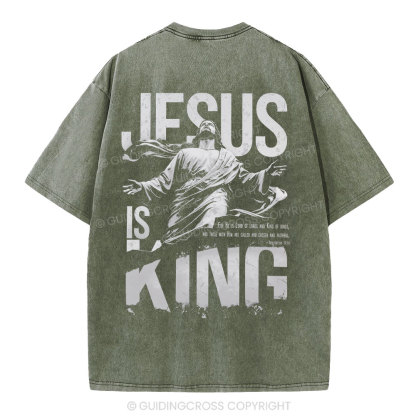 Jesus Is King Christian Washed T-Shirt