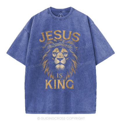 Jesus Is King Christian Washed T-Shirt