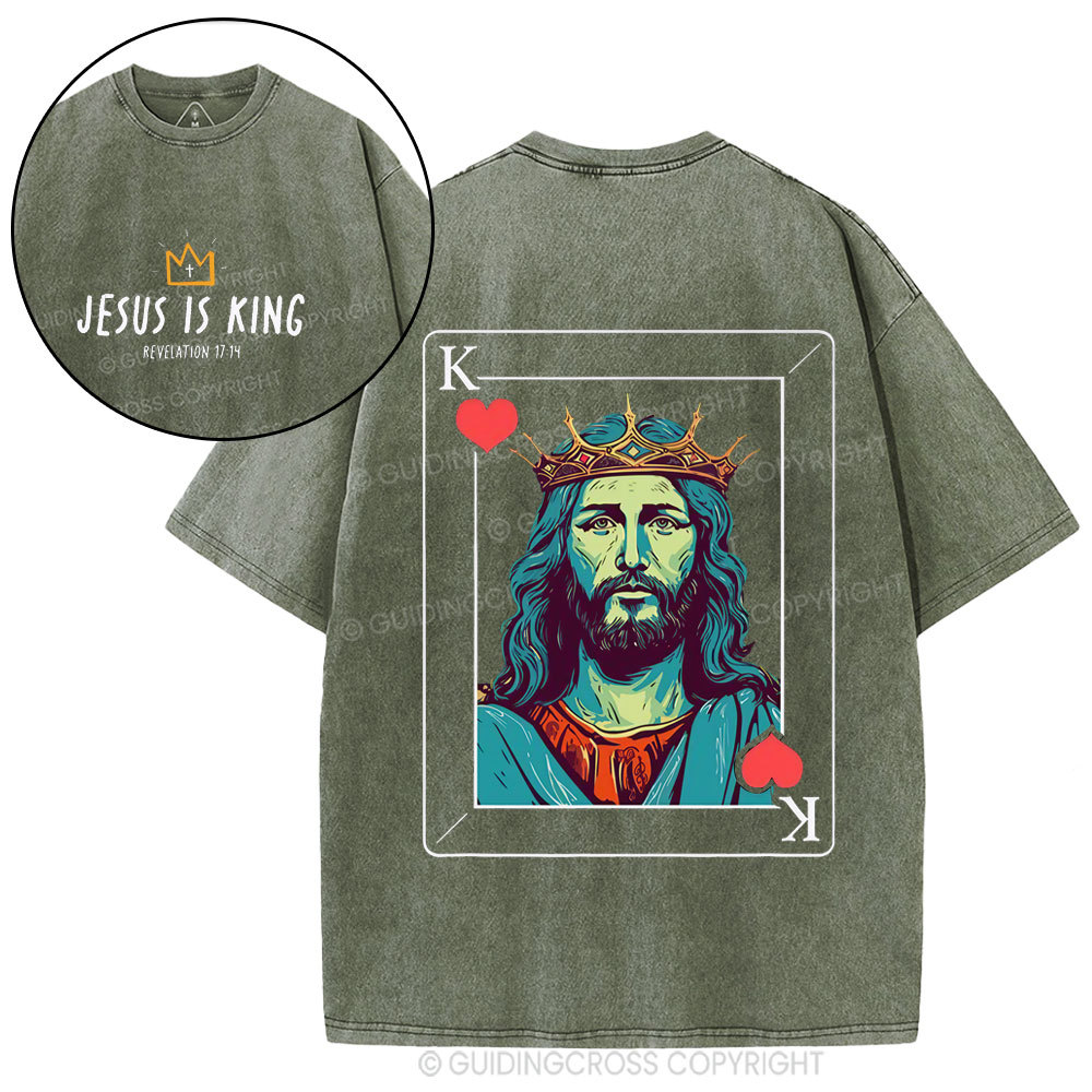 Jesus Is King Christian Washed T-Shirt