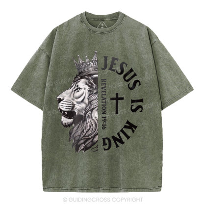 Jesus Is King Christian Washed T-Shirt