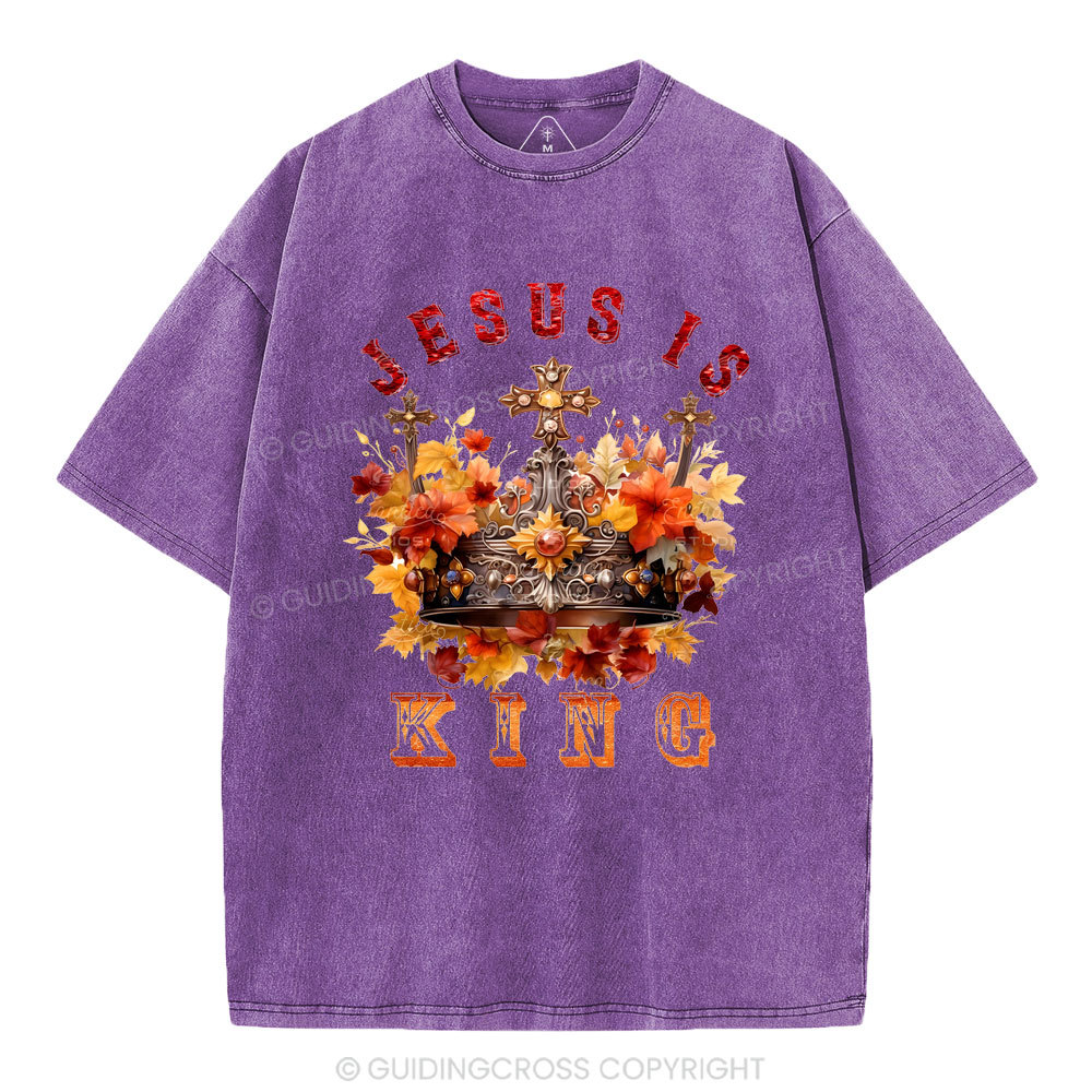 Jesus Is King Christian Washed T-Shirt