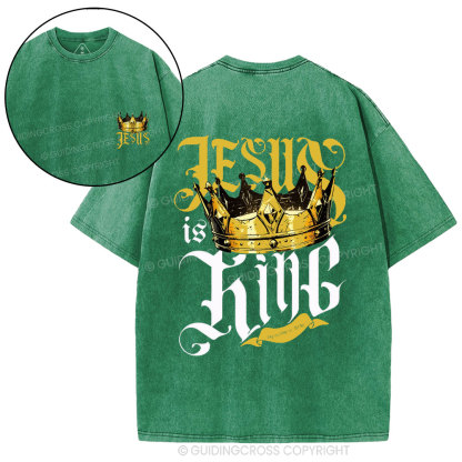 Jesus Is King Christian Washed T-Shirt