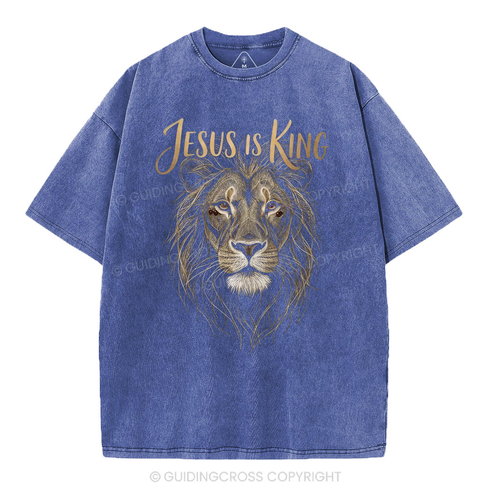 Jesus Is King Christian Washed T-Shirt