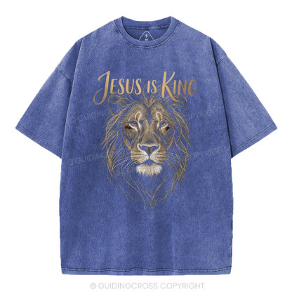Jesus Is King Christian Washed T-Shirt