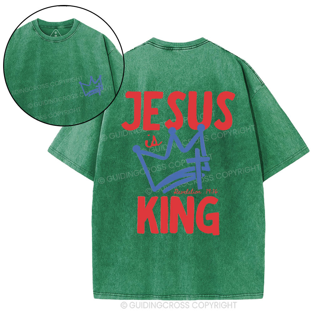 Jesus Is King Christian Washed T-Shirt