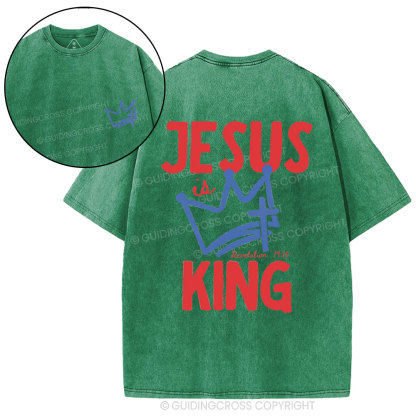 Jesus Is King Christian Washed T-Shirt