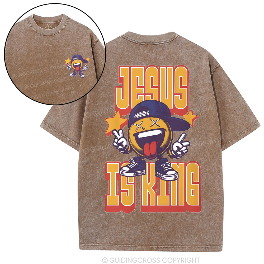 Jesus Is King Christian Washed T-Shirt
