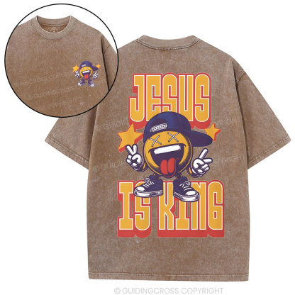 Jesus Is King Christian Washed T-Shirt