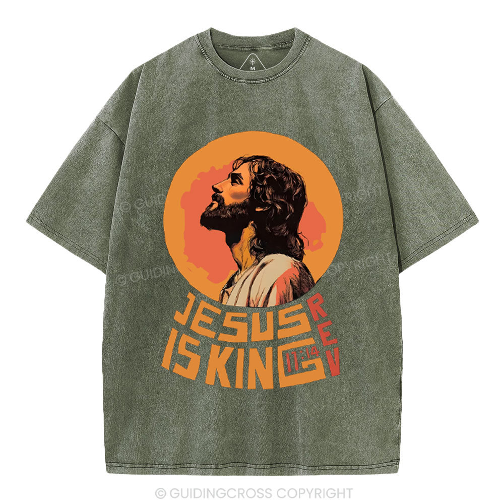 Jesus Is King Christian Washed T-Shirt