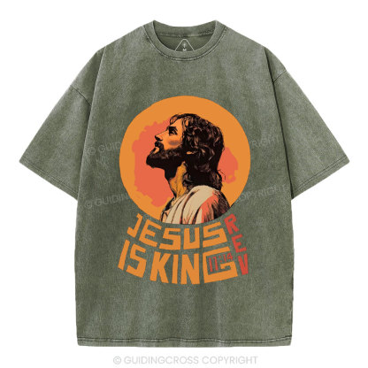 Jesus Is King Christian Washed T-Shirt