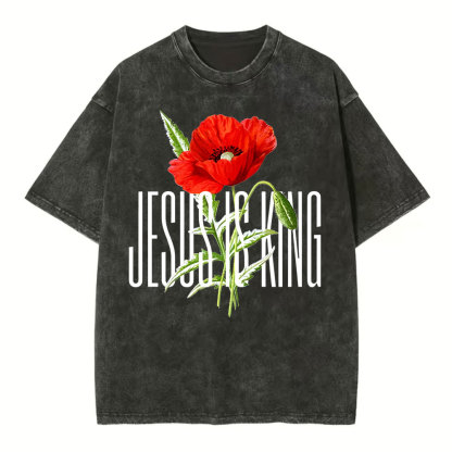Jesus Is King Christian Washed T-Shirt