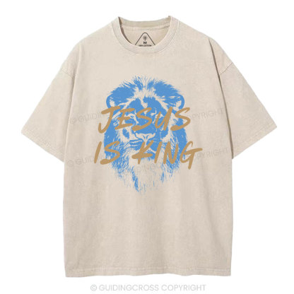 Jesus Is king Crown Christian Washed T-Shirt