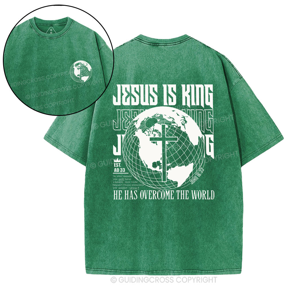 Jesus Is King Christian Washed T-Shirt