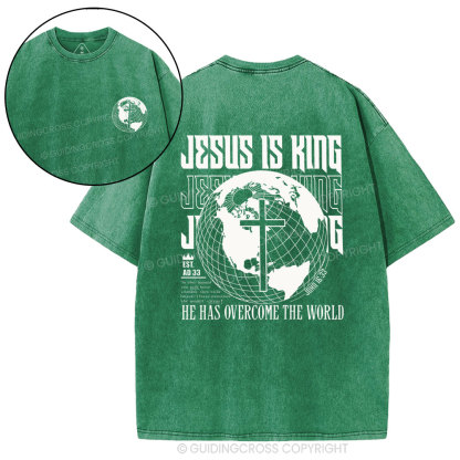 Jesus Is King Christian Washed T-Shirt