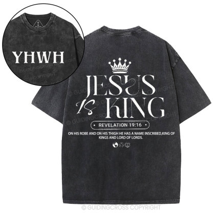 Jesus Is King Christian Washed T-Shirt