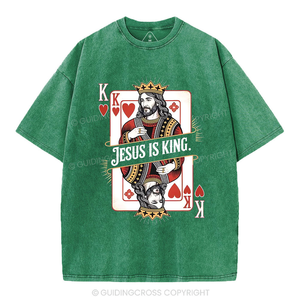 Jesus Is King Christian Washed T-Shirt