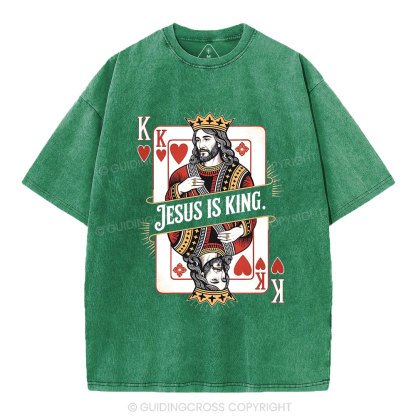 Jesus Is King Christian Washed T-Shirt