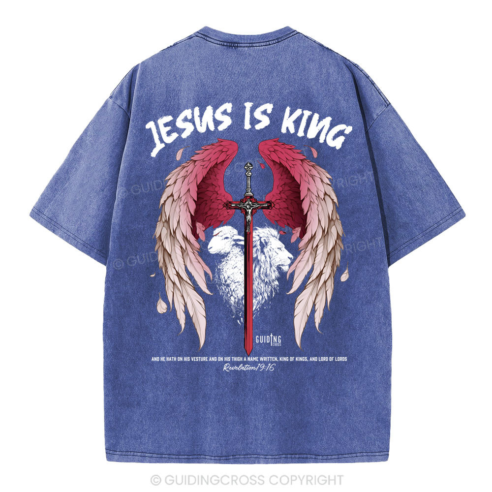 Jesus Is King Christian Washed T-Shirt