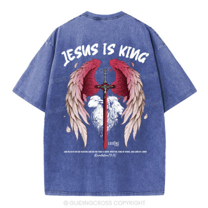 Jesus Is King Christian Washed T-Shirt