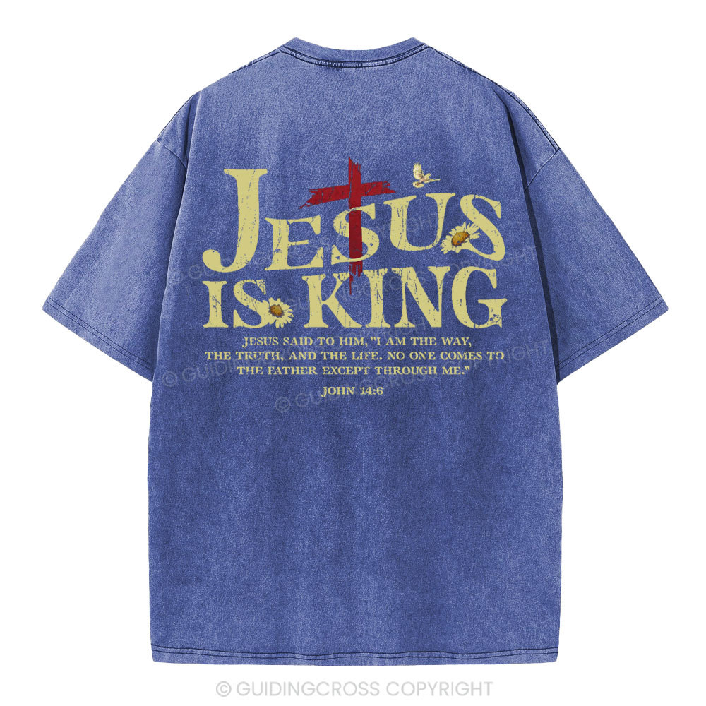Jesus Is King Christian Washed T-Shirt