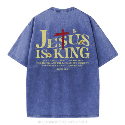 Jesus Is King Christian Washed T-Shirt