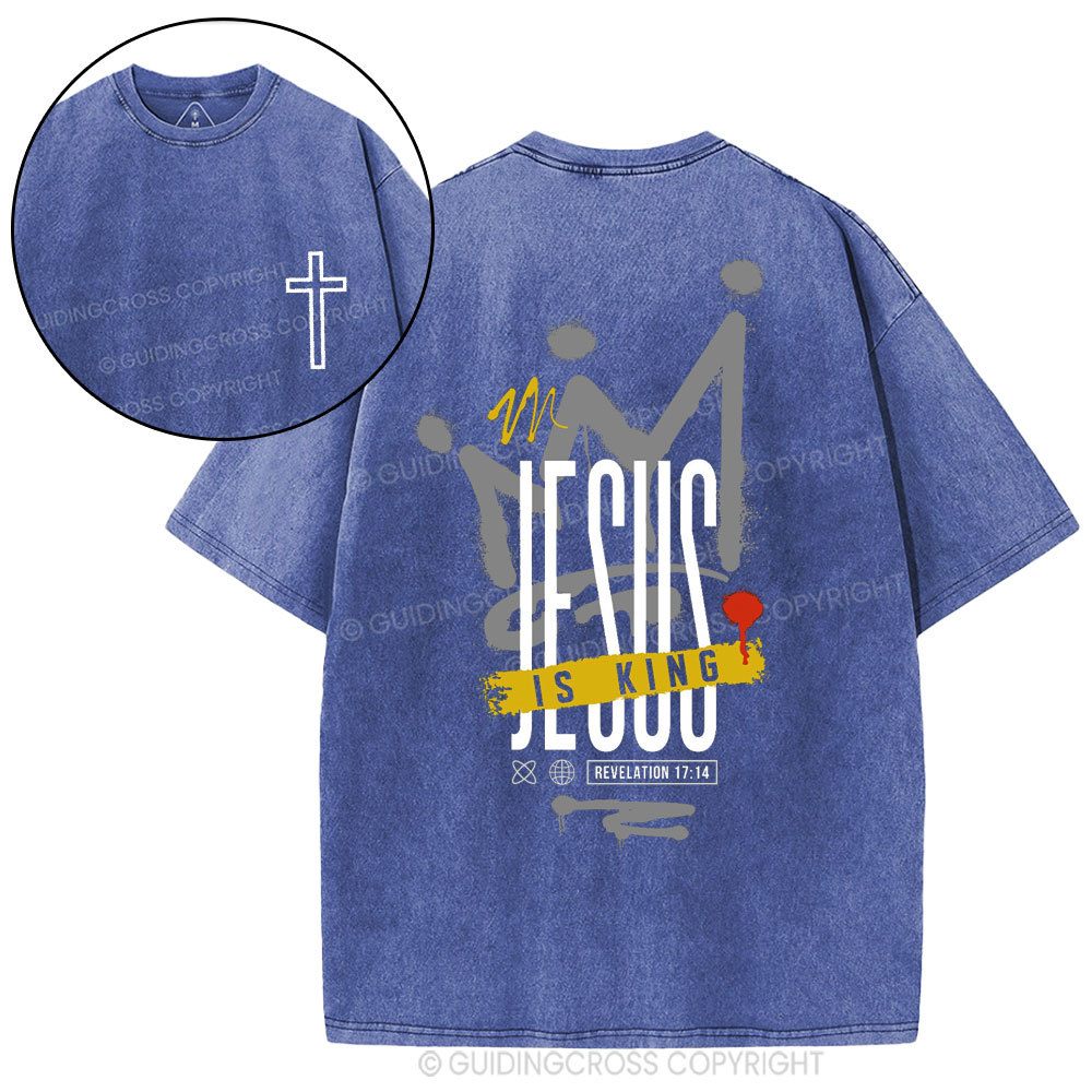 Jesus Is King Christian Washed T-Shirt