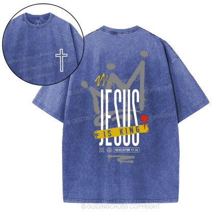 Jesus Is King Christian Washed T-Shirt