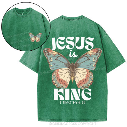 Jesus Is King Christian Washed T-Shirt