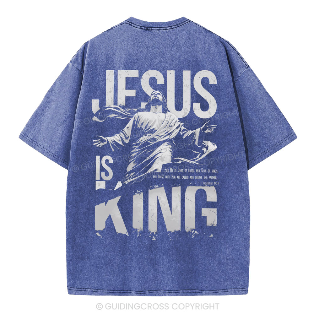 Jesus Is King Christian Washed T-Shirt