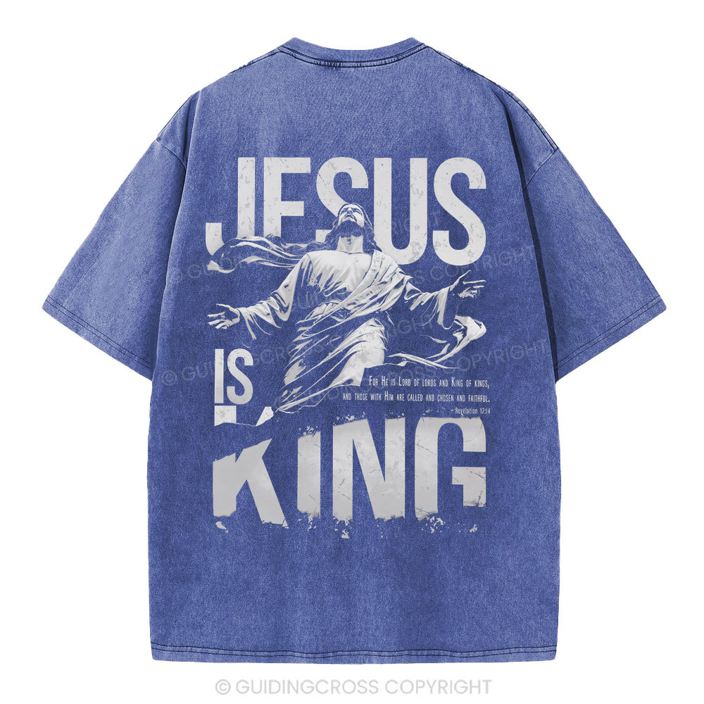 Jesus Is King Christian Washed T-Shirt