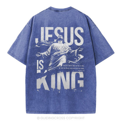 Jesus Is King Christian Washed T-Shirt