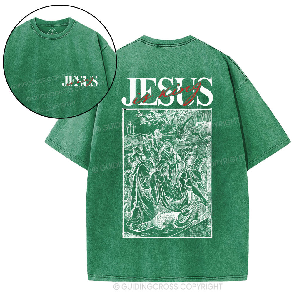 Jesus Is King Christian Washed T-Shirt
