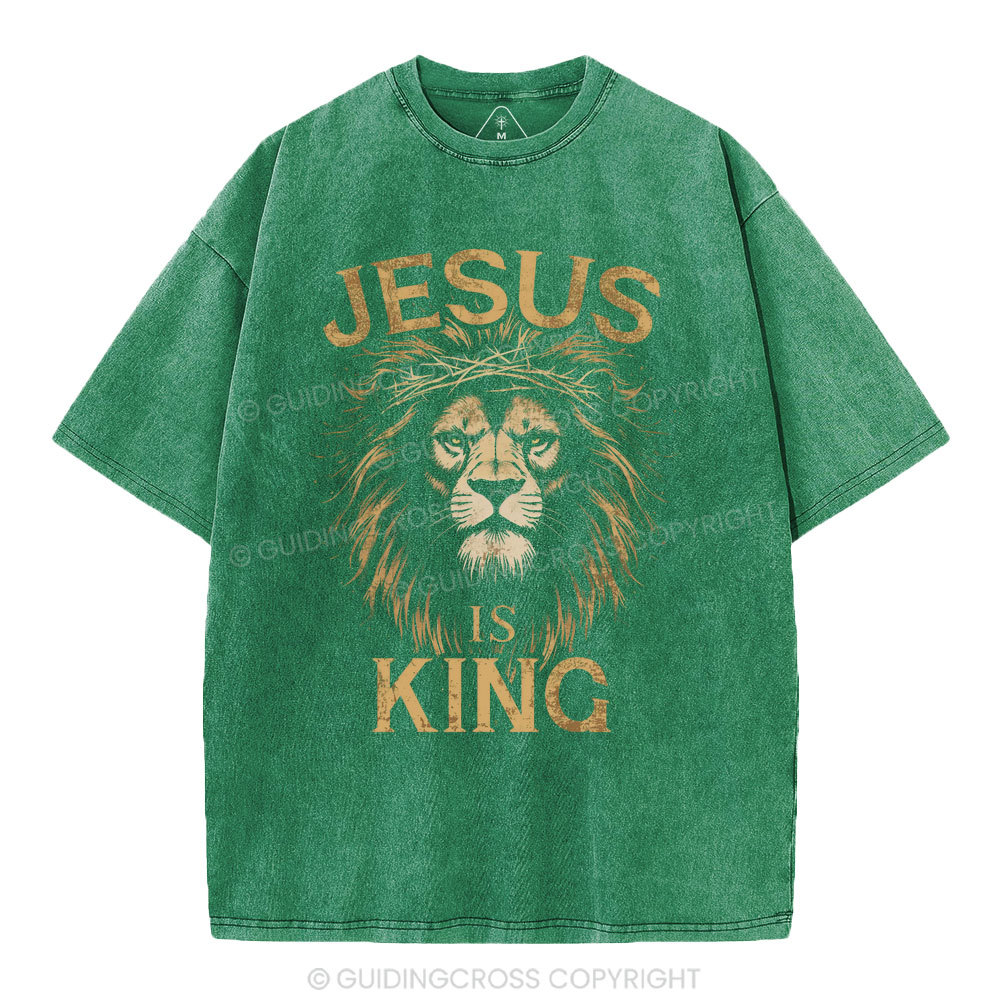 Jesus Is King Christian Washed T-Shirt
