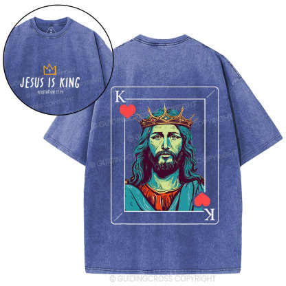 Jesus Is King Christian Washed T-Shirt