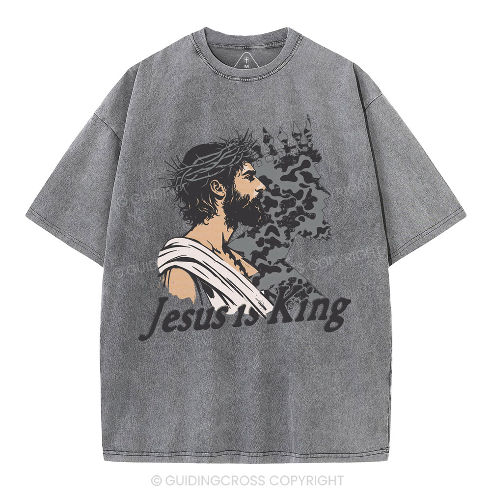Jesus Is King Christian Washed T-Shirt