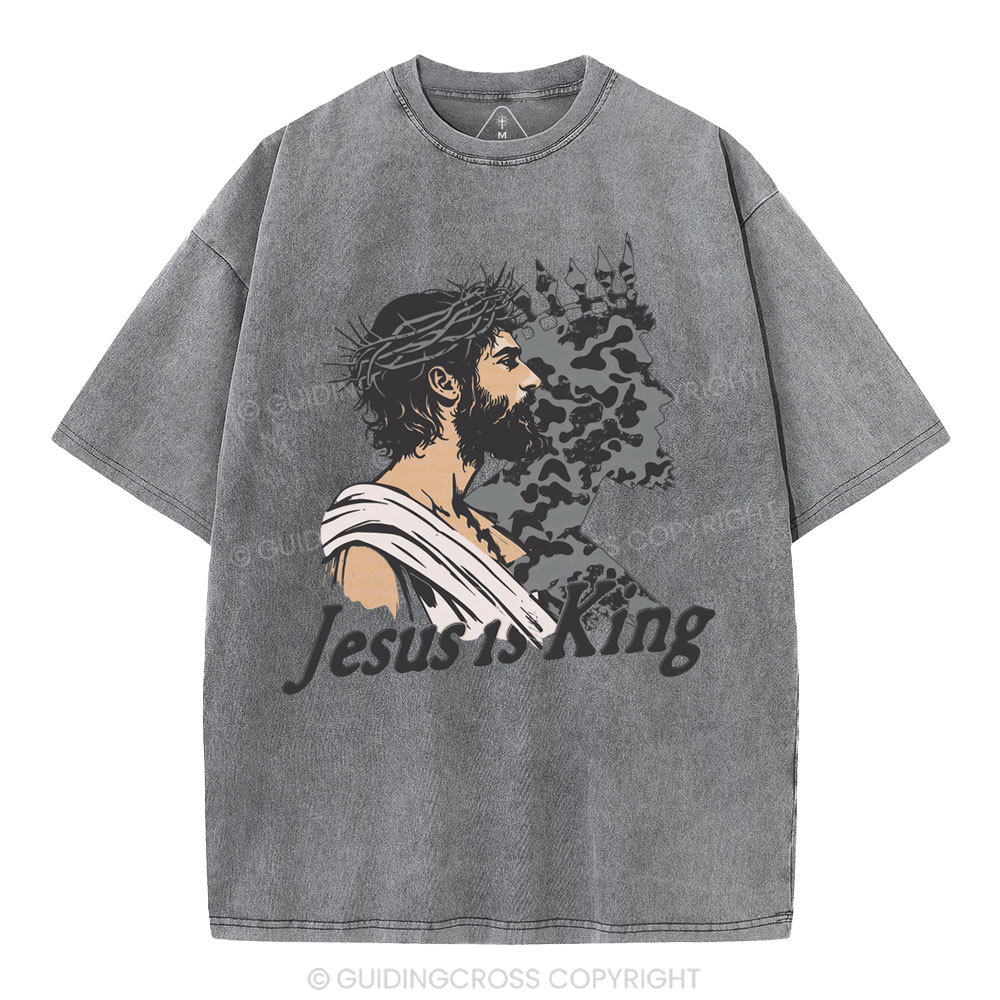 Jesus Is King Christian Washed T-Shirt