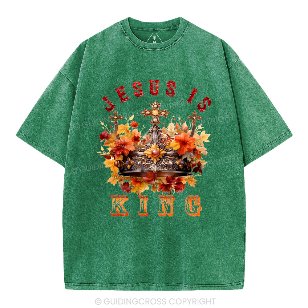 Jesus Is King Christian Washed T-Shirt