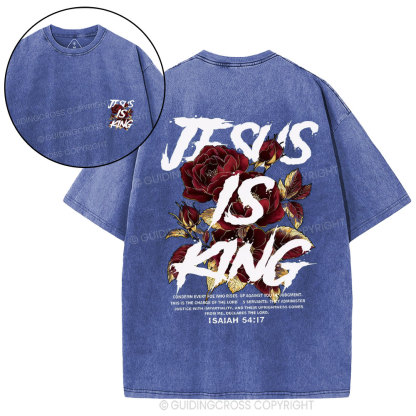 Jesus Is King Christian Washed T-Shirt